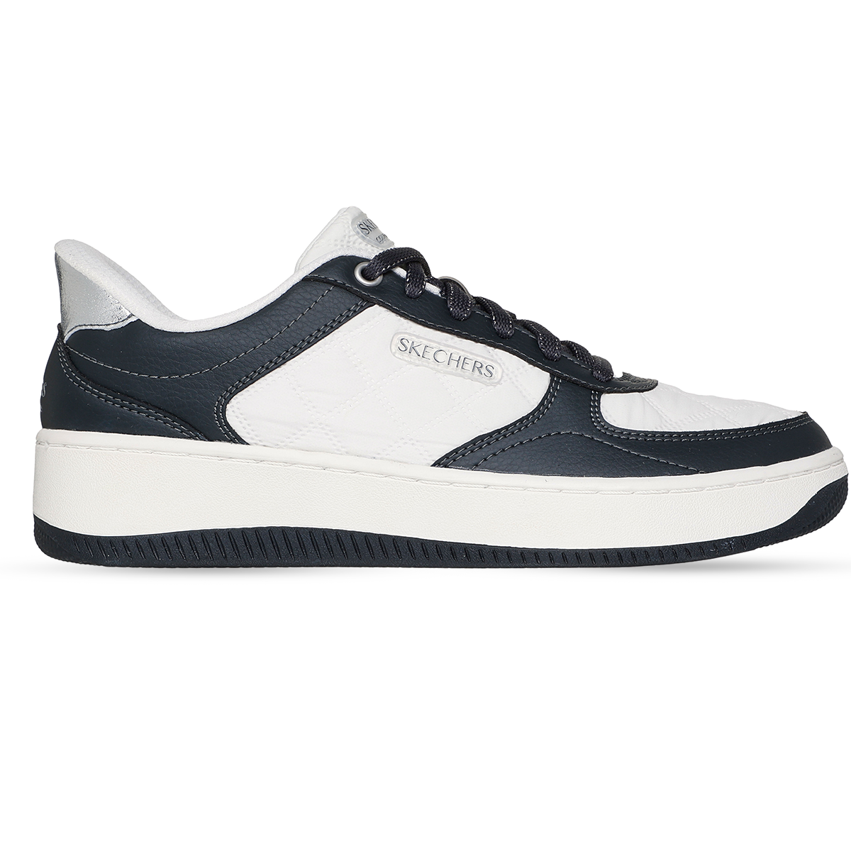 حذاء سكيتشرز نسائي طبي Skechers Slip-ins 185166-WBK – أبيض في أسود كاجوال