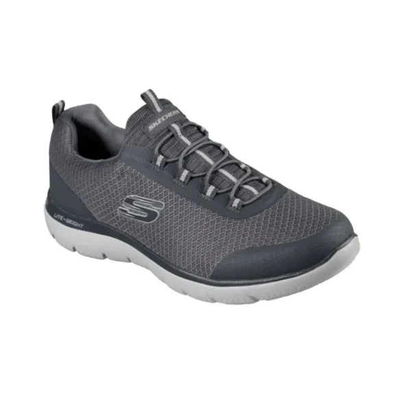 حذاء سكيتشرز رجالي طبي رمادي فحميSkechers Dynamight 2.0