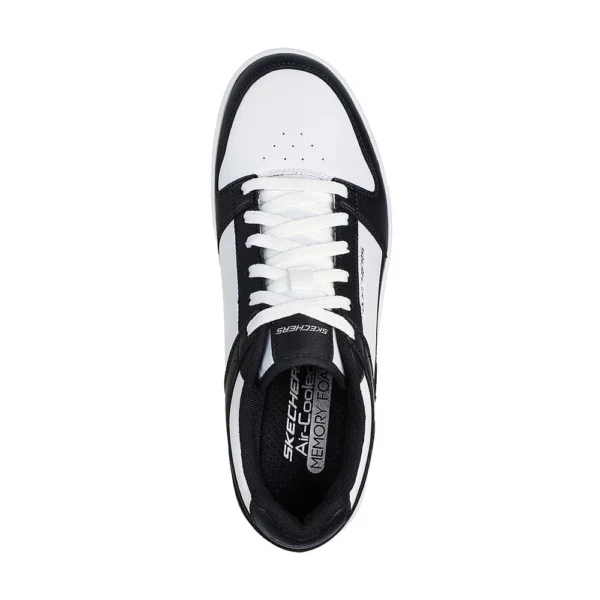 حذاء كوتشي سكيتشرز رجالي طبي أبيض في أسود Skechers Sport Court 2.0